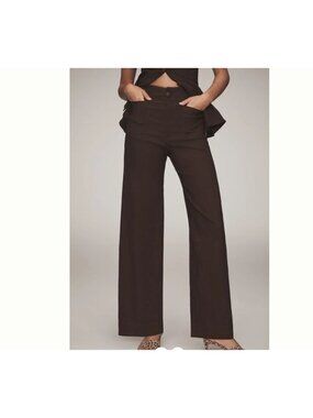 Anthropologie Maeve Colette Full Length Wide Leg Pants Womens 27 Powdered Cocoa